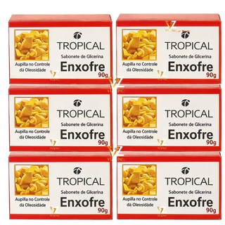 Kit 6 Sabonete De Enxofre Barra Tropical