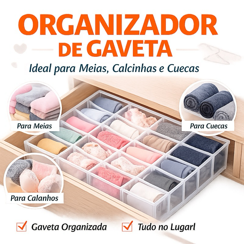 Organizador de Gaveta para Meias, Calcinhas e Cuecas – Divisória ...