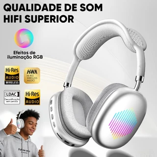 INOVA fone de ouvido bluetooth sem fio Com efeitos de iluminação headset com microfone Cancelamento De Ruído Confortável em Oferta na Shopee