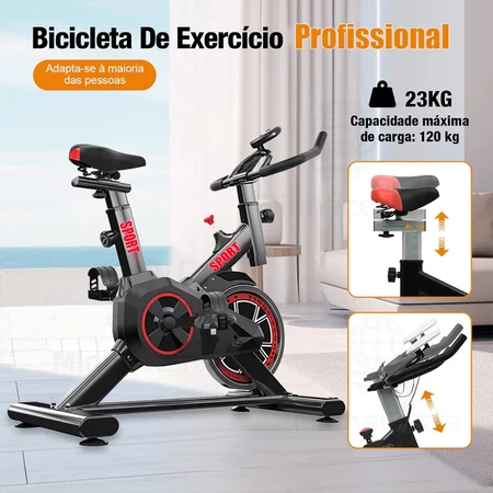 Bicicleta Ergométrica Spinning Bike Mecanica Profissional 150kg com Sensor Cardíaco Academia V3
