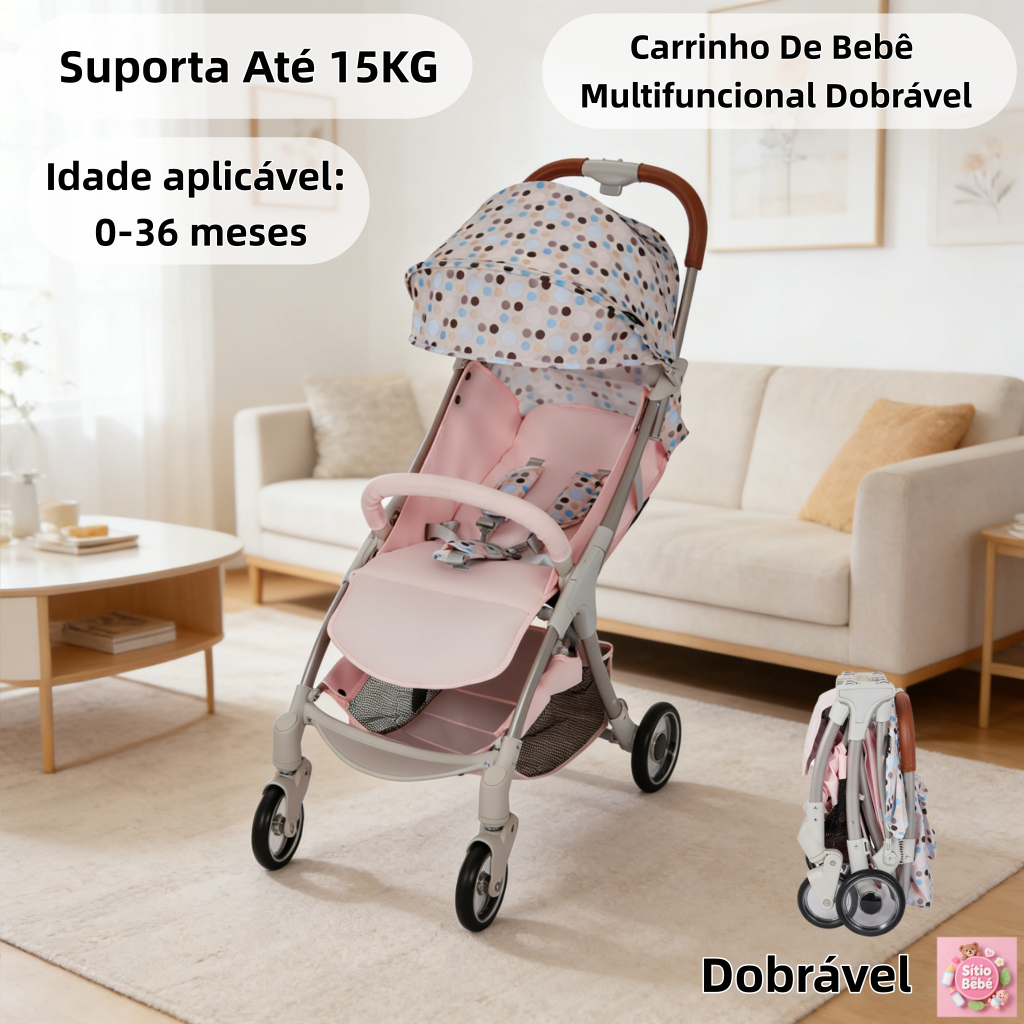 Carrinho de bebê para passeio reclinável e dobravel com 15kg | Shopee ...
