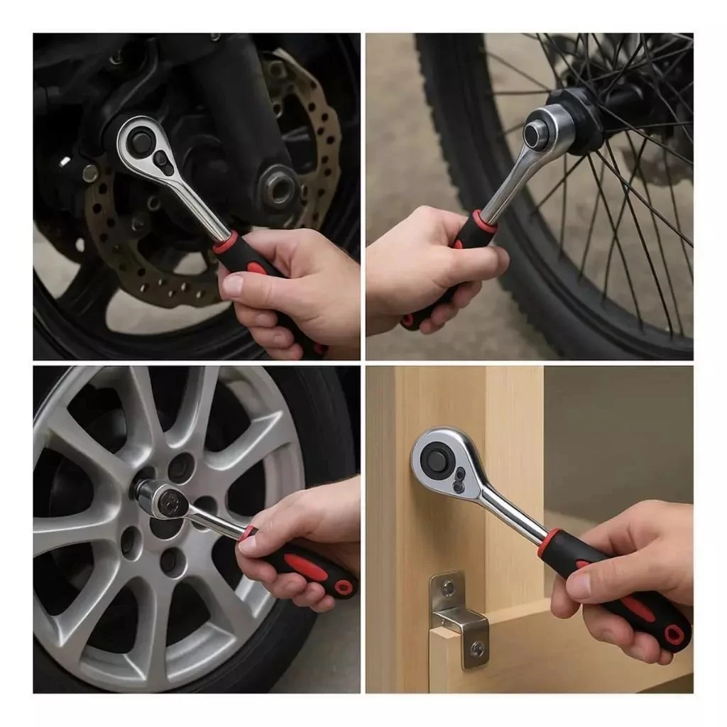 Kit de Ferramentas 46 Peças Chave Catraca Reversível Maleta Portátil Jogo Completo de Soquetes