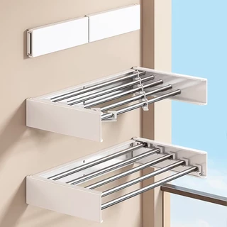 Varal de Parede Mágico Retrátil Dobrável Grande Com 5 Varetas 100/80 cm em Oferta na Shopee