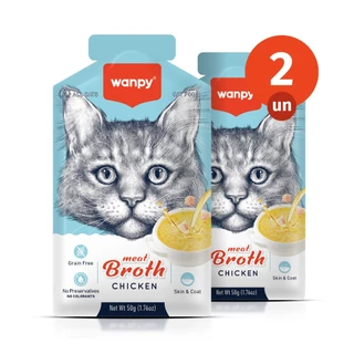 Kit 2 Truly Wanpy Petisco Sopa para Gatos Sabor Frango 50g em Oferta na Shopee