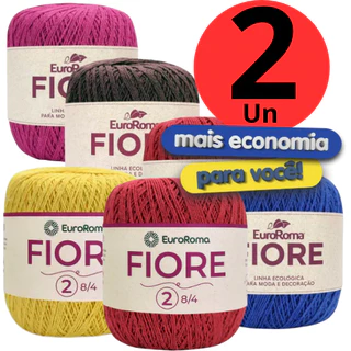 Kit 2 unidades Linha Fiore da Euroroma (Mesma espessura Anne) - 500m - Crochê / Vestuário / Tricô / Amigurumi em Oferta na Shopee