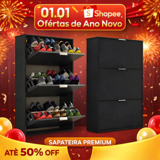 Armário Sapateira Madri 3 Portas 18 Pares Armário Multiuso Organizador para Entrada Sala Corredor Quarto Moderna em Oferta na Shopee