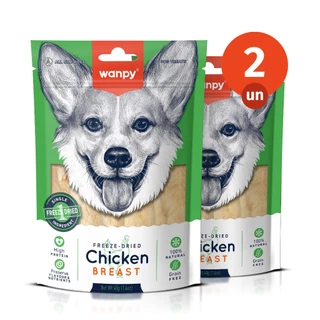 Kit 2 Truly Wanpy Petisco Freeze Dried para Cães Sabor Peito de Frango 40g em Oferta na Shopee