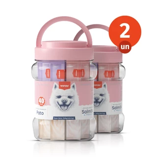 Kit 2 Truly Wanpy Petisco Creamy Sortidos para Cães Sabor Pato + Salmão e Frango 560g em Oferta na Shopee