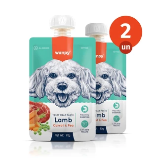 Kit 2 Truly Wanpy Petisco Creamy Sachê para Cães Sabor Cordeiro, Cenoura e Ervilha 90g em Oferta na Shopee