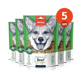 Kit 5 Truly Wanpy Petisco Freeze Dried para Cães Sabor Fígado Bovino 40g em Oferta na Shopee