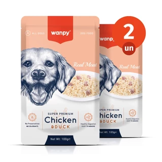 Kit 2 Truly Wanpy Petisco Sachê para Cães Sabor Frango e Pato 100g em Oferta na Shopee
