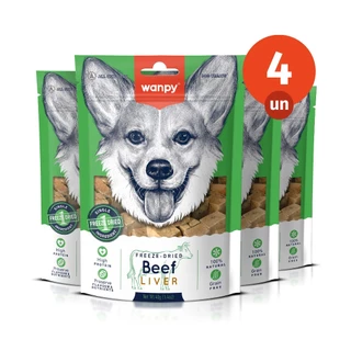 Kit 4 Truly Wanpy Petisco Freeze Dried para Cães Sabor Fígado Bovino 40g em Oferta na Shopee