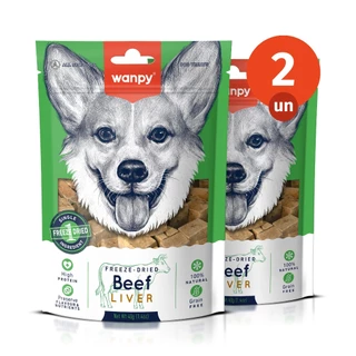 Kit 2 Truly Wanpy Petisco Freeze Dried para Cães Sabor Fígado Bovino 40g em Oferta na Shopee
