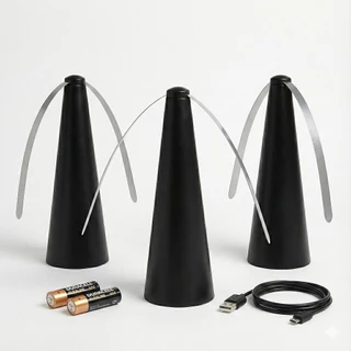 Ventilador Repelente de Moscas Insetos para Mesa a Pilha e USB | Espanta Mosquito Churrasco Cozinha