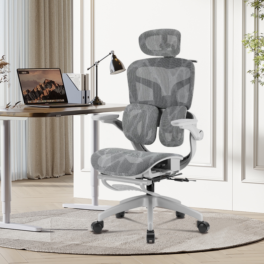 Cadeira Ergonômica com Encosto 4D e Coluna S – Mesh Respirável, 3 Posições, Ajuste de Altura, Ideal para Home Office
