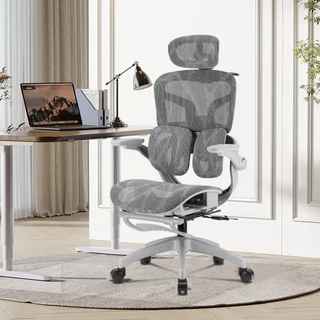 Cadeira Ergonômica com Encosto 4D e Coluna S – Mesh Respirável, 3 Posições, Ajuste de Altura, Ideal para Home Office