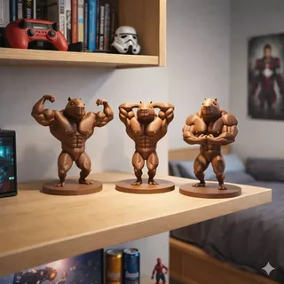 Capivara Bodybuilder Kit Estatuetas Capivaras Maromba