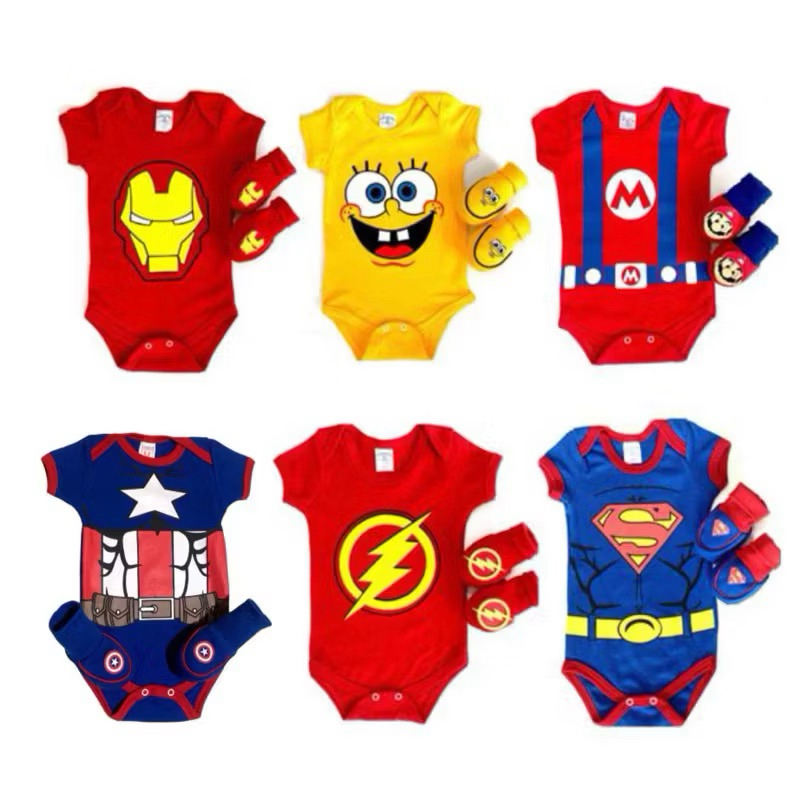 Body+pantufa temáticas,2 peças bebê, roupas infantil e personagens,rescém nascido