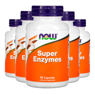 Super Enzimas Digestivas – Now Foods 90 Comprimidos - Apoia Digestão Saudável, Comprimido Fácil de Engolir