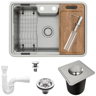 Cuba Cozinha Docol Massima 68x48cm Com Acessórios E Lixeira 90016116016 em Oferta na Shopee