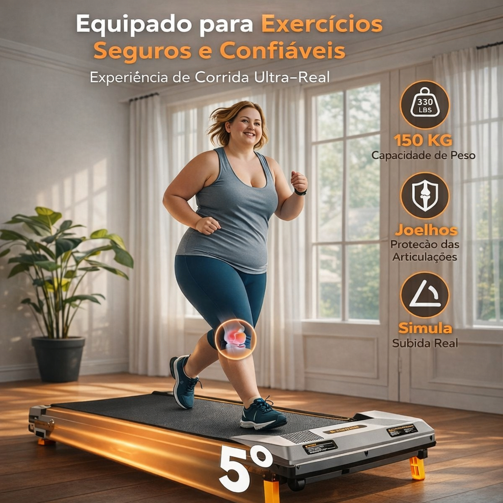 Esteira Elétrica Compacta com Inclinação 5 Graus Walking Pad Silenciosa ...