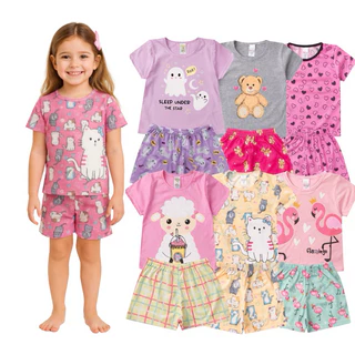 Kit Pijamas Infantis Sortidos Algodão e Poliéster Estampas Divertidas Tam 1 ao 14 em Oferta na Shopee