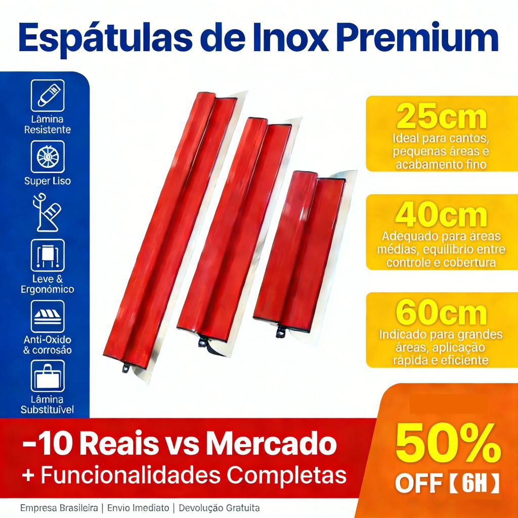 Desempenadeira Tipo Berox Inox 40cm Lâmina Flexível Trocável | Shopee ...