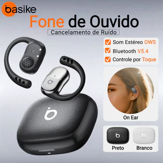 Basike Fone de Ouvido Bluetooth V5.4—Cancelamento de Ruído, OWS Som Estéreo,Profissional de Esportes em Oferta na Shopee