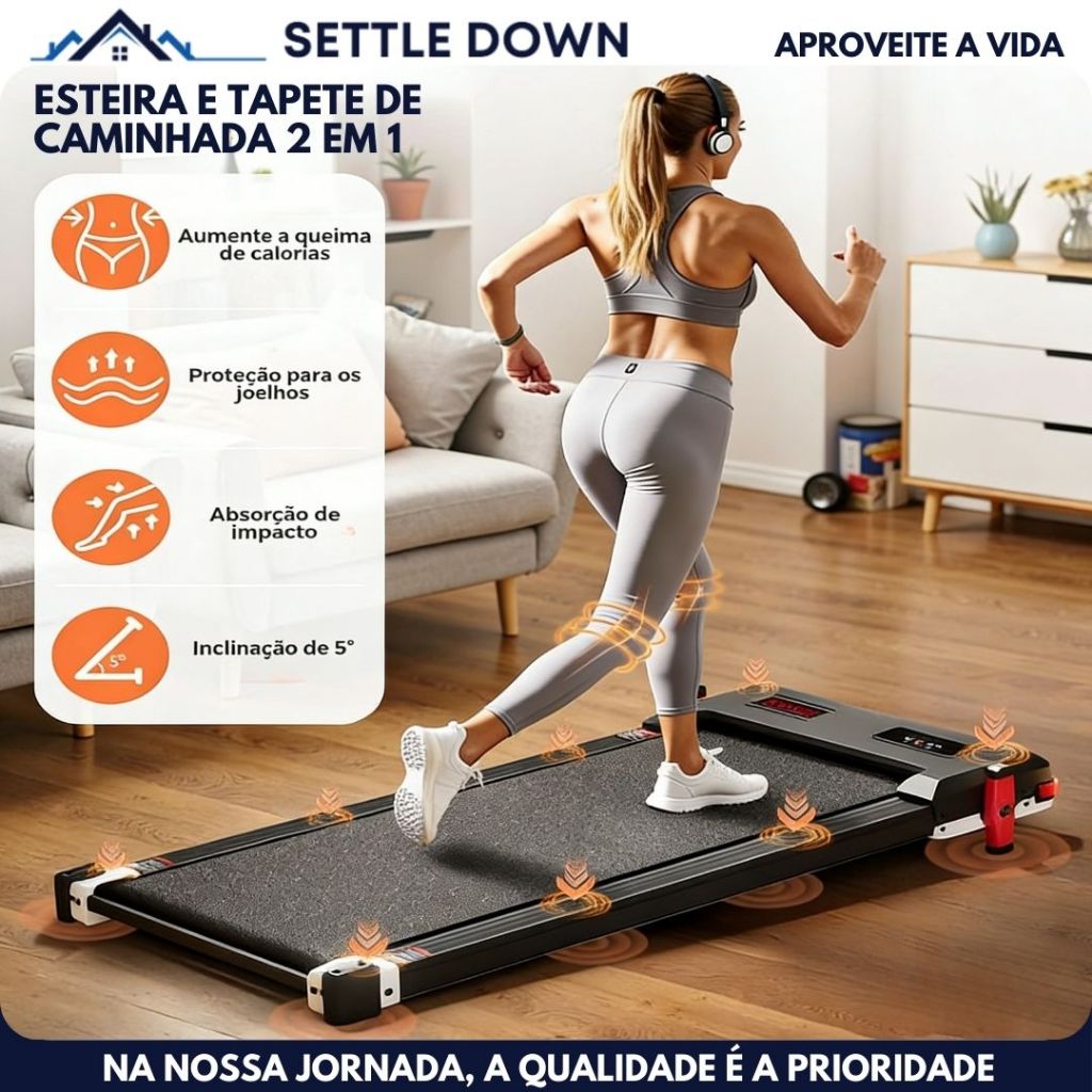 Esteira Motorizada Elétrica Esteira Portátil Fitness Residencial Até ...