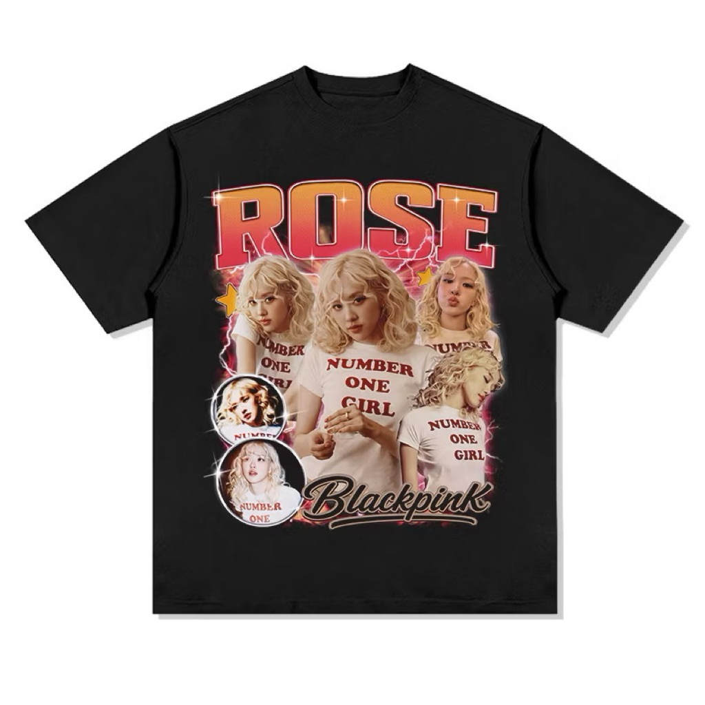 BLACKPINK ロゼ rosie ロージー ROSIE BLACK Tシャツ Camiseta Premium em Algodão Puro]SISI Camiseta Preta Blackpink
