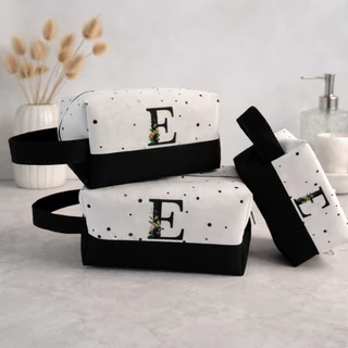 1unid Necessaire Com alça Personalizada com inicial Necesser Viajem Necesserie Ogranizadora Maquiagem Bolsinha Com Alça em Oferta na Shopee