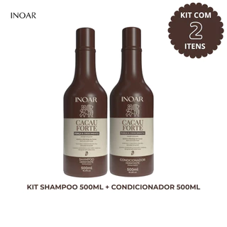 Kit Inoar Cacau Forte Crescimento e Força Capilar Antiqueda Shampoo 500ml + Condicionador 500ML