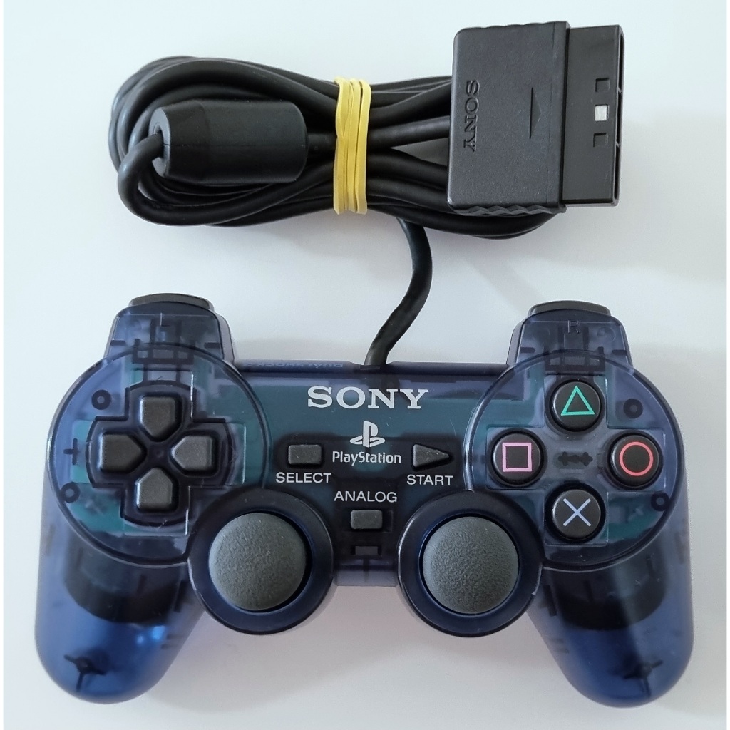 Controle PS2 Clear Blue Original Serie A | Shopee Brasil
