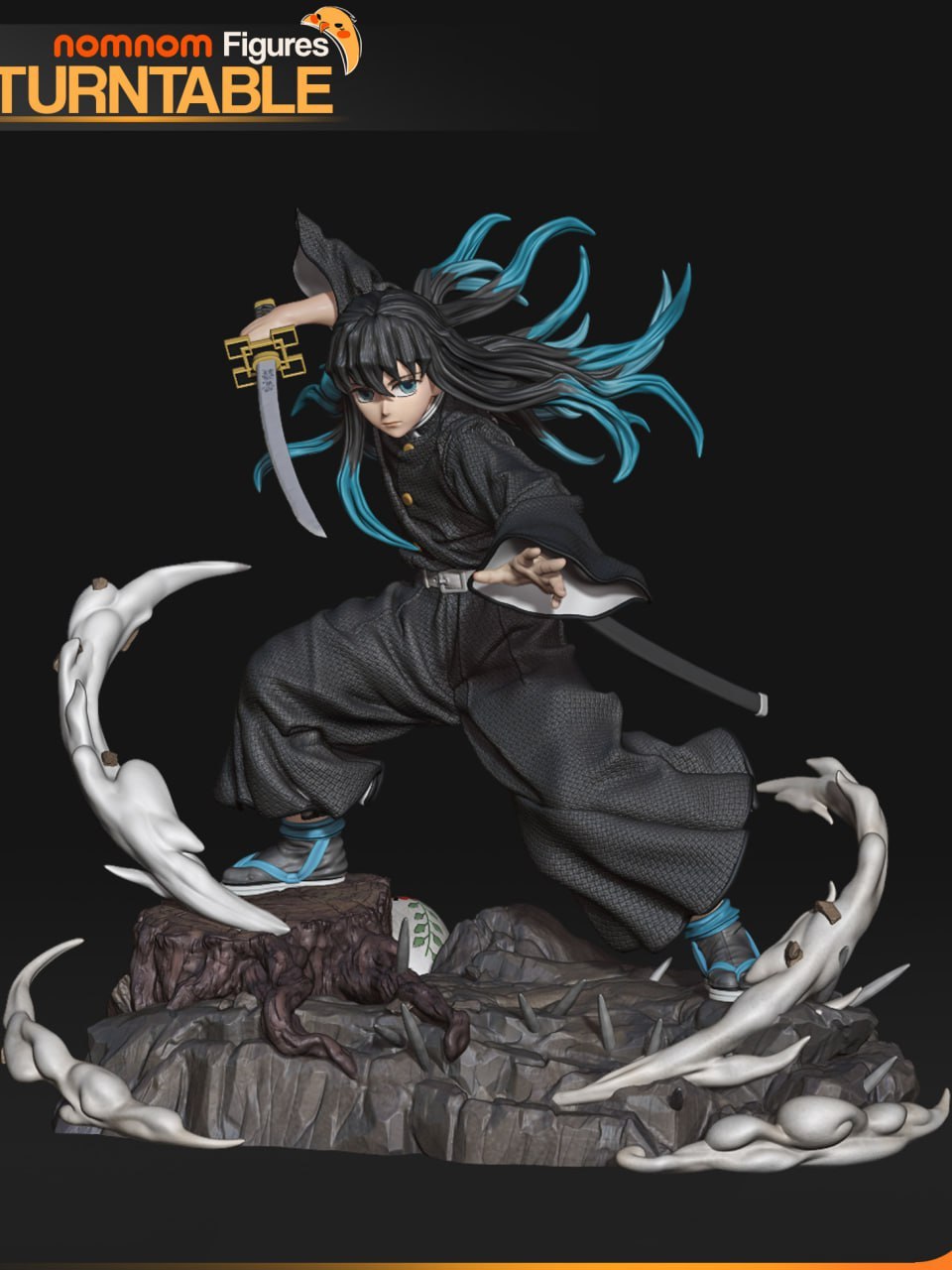 Action Figure Muichiro Tokito Demon Slayer Figura de Ação Pintura a Mão ...