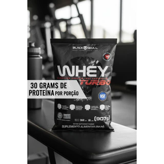Whey Turbo Black Skull 30g Proteína | Ganho de Massa, Energia e Recuperação Muscular Sabores Variados