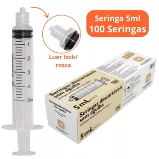 100un Seringa 5ml Bico Rosca Luer Lock Descartável Marca Descarpack em Oferta na Shopee