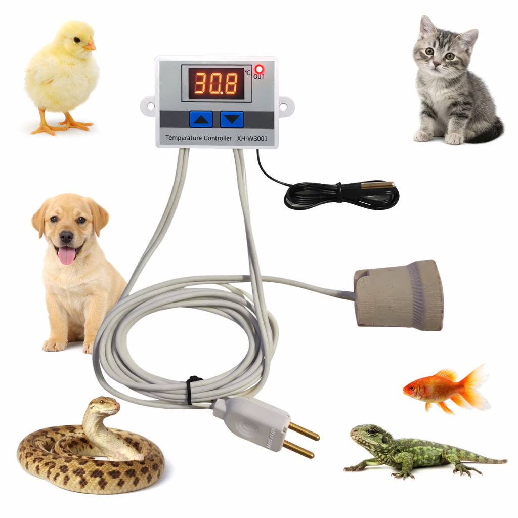 Controlador De Temperatura Para Lampadas De Aquecimento Pet e Aves Chocadeira Incubadora