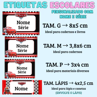 Kit 80 Etiquetas Escolares Personalizadas | Adesivo Volta às Aulas (Meninos) | Fazemos Qualquer Tema