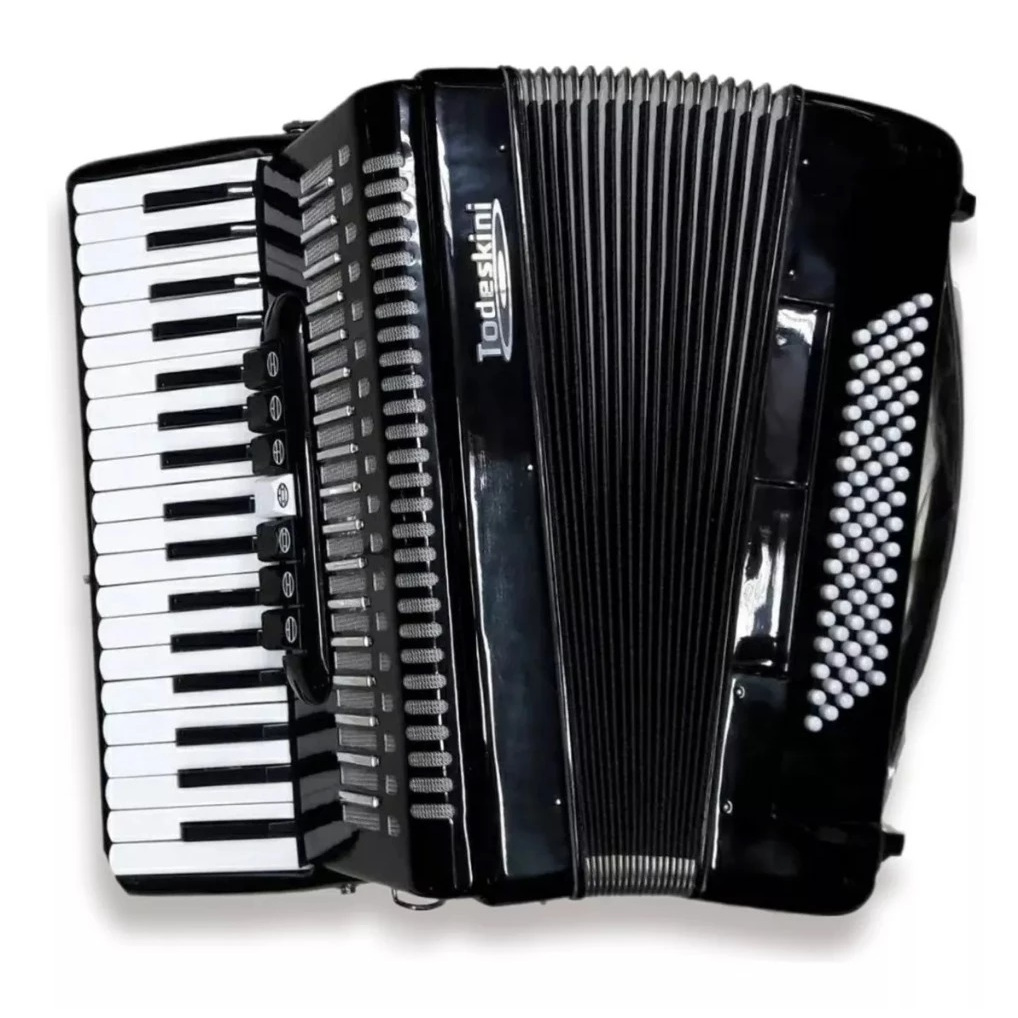 Acordeon Sanfona Gaita Todeskini 80 Baixos 7 Registro Preta