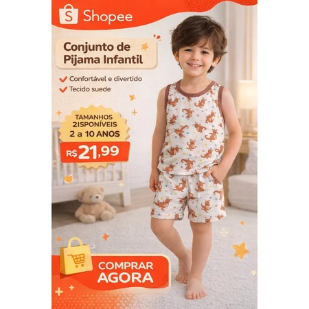 Conjunto Infantil Pijama Regata e Short – masculino menino - Tecido Suede Macio