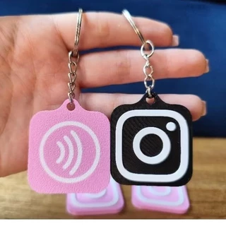 kit até 6 Chaveiros Instagram com NFC | Personalizado | Impressão 3D PLA | 3,5cm