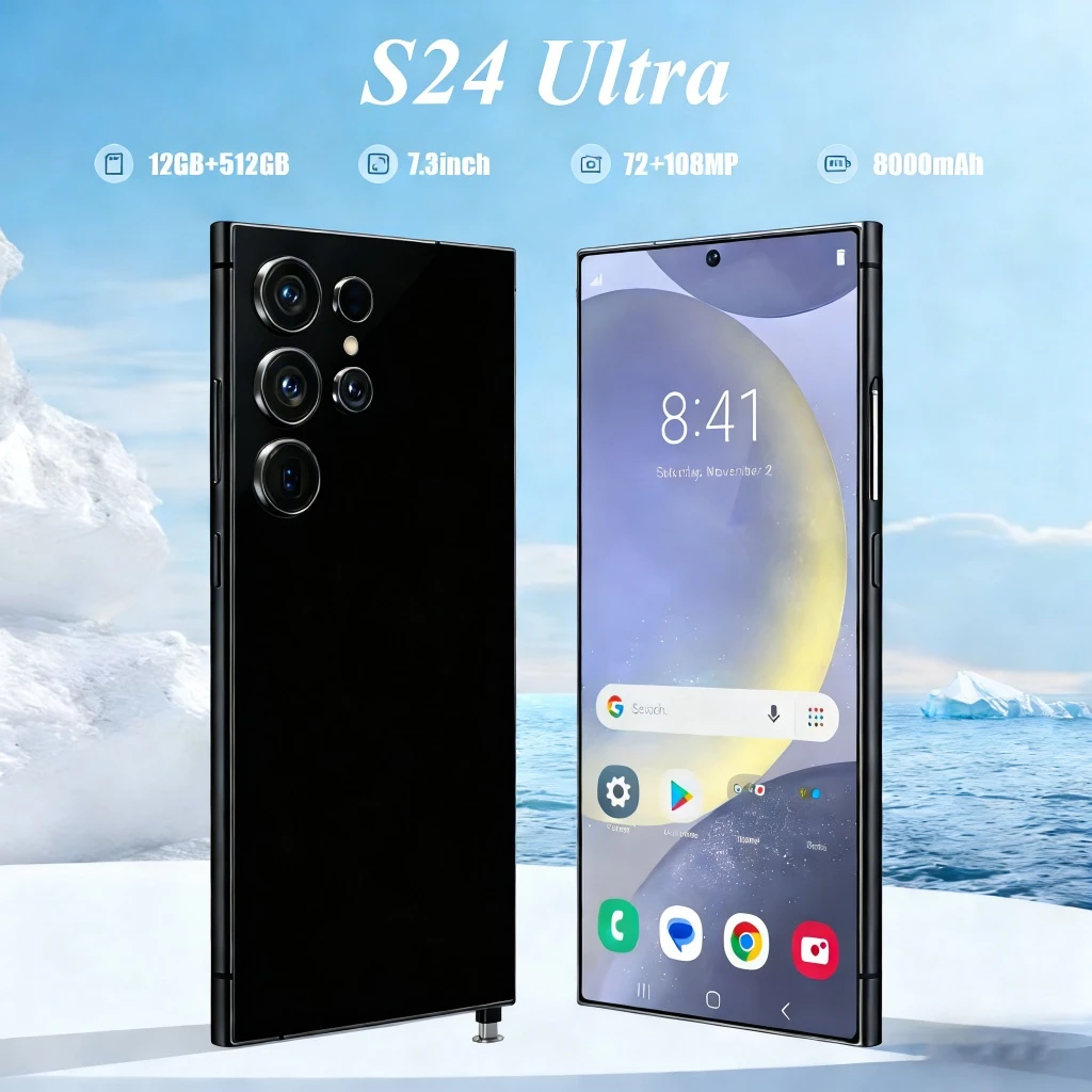 BML S24 Ultra Celular Smartphone 12 512GB ram AI Global 5G Dual Sim Android 14 7.3'' Tela Câmera 108MP