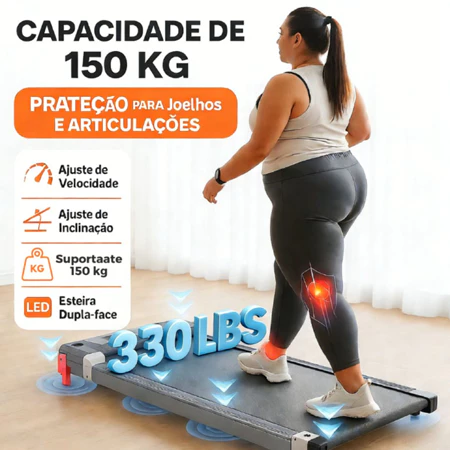 Esteira para Casa Caminhada com Inclinação 5° ou Dupla Face Corrida e Massagem Compacta