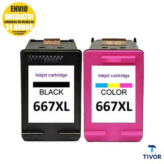 Kit Cartucho 667xl Original Preto+color Para 2376, 2774 2874 Mas Barato