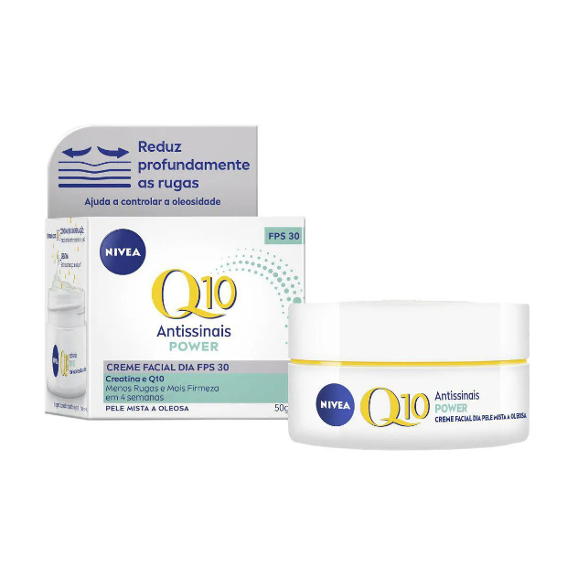 Creme Facial Antissinais Nivea Q10 Power Dia FPS30 Pele Mista a Oleosa ...