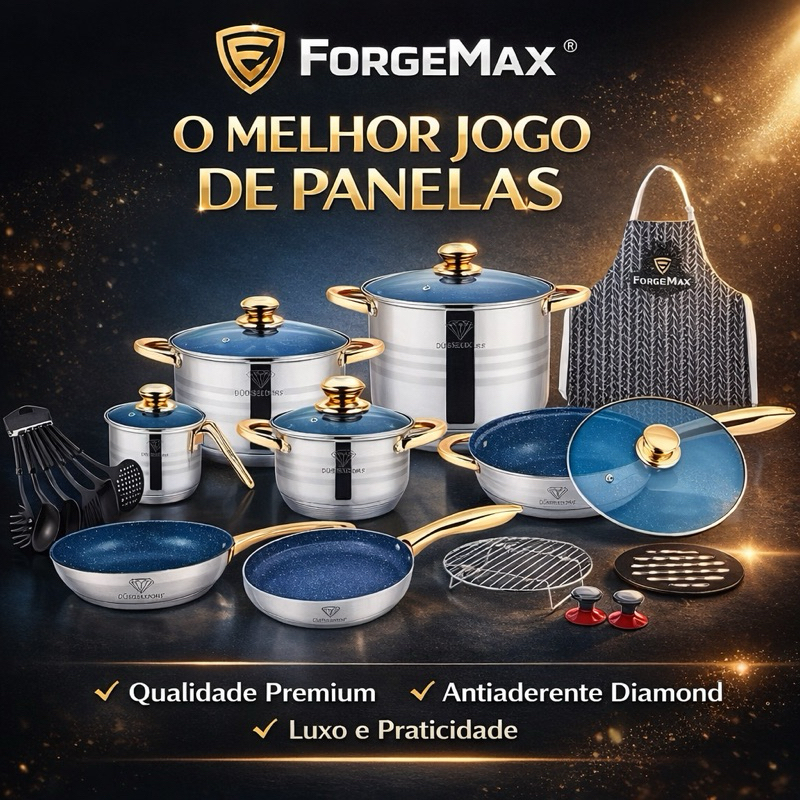 Jogo De Panelas Alemã - Aço Cirúrgico 23 Peças - Luxo - Azul - Envio Imediato