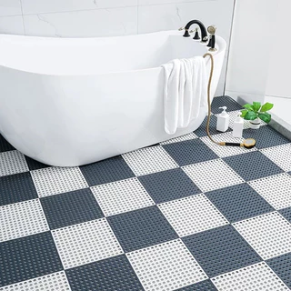 Kit 12 Tapetes Flexível emborrachado superfície antiderrapante 30x30 cm Box Banheiro, Piscina