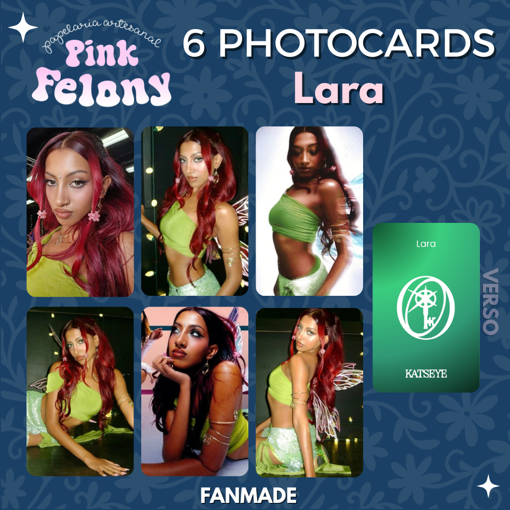 photocards fanmade lara raj katseye frente e verso beautiful chaos