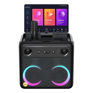Caixa De Som Karaokê Joog X2 600w Tela 10,1 2 Mic Preto Preto 127/220v em Oferta na Shopee