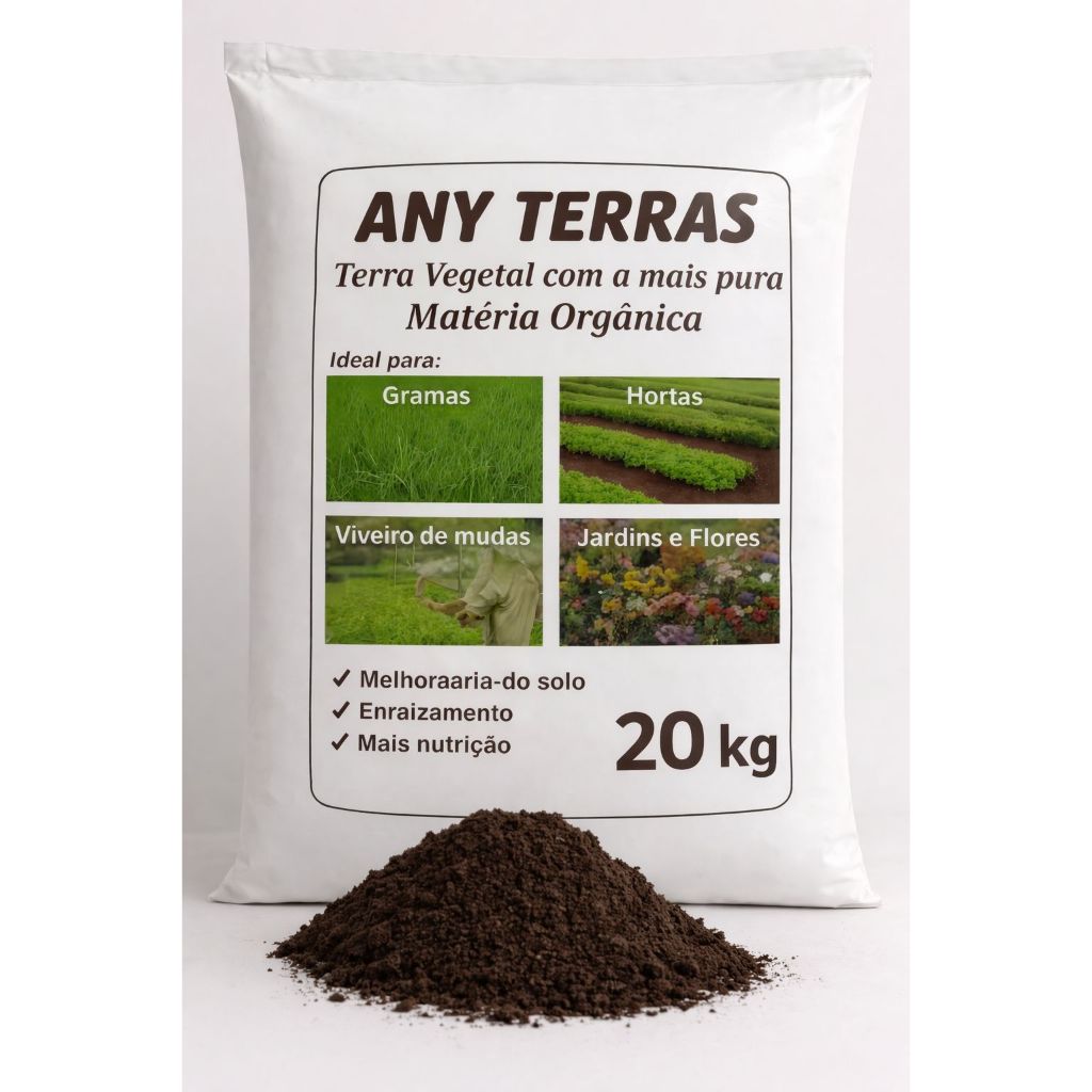 Terra Preta Adubada Pronto para Jardim Plantio Plantas/Horta Até 20 kg ...
